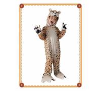 High Quality Children's Cosplay Costume Spotted Leopard Animal Suit for Role Play Stage Performances (Coffee, S)