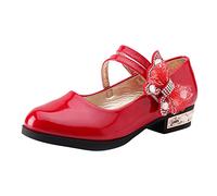 High-quality dance shoes for girls, real with flexible single sole for optimised performance during ballet dance exercises, red, 9/10 UK Child