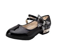 High-quality dance shoes for girls, real with flexible single sole for optimised performance during ballet dance exercises, black, 1/1.5 UK