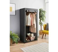 High Quality Deluxe Double Canvas Wardrobe With Opening Doors Grey