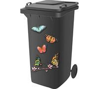 High Quality Designer Wheelie Bin Vinyl Self Adhesive Stickers for Dustbin Caravan Fridge Household Items [ Butterfly Design ]