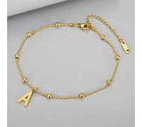 High Quality Gold Letters Beads Chain Ankle Anklet Jewelry Women -Letter A
