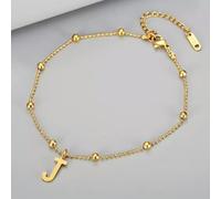 High Quality Gold Letters Beads Chain Ankle Anklet Jewelry Women -Letter J