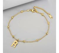 High Quality Gold Letters Beads Chain Ankle Anklet Jewelry Women -Letter R