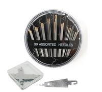 High Quality Hand Sewing Needle Set, 30PCS Gold Tail Black Disc Needles, 20PCS Stainless Steel Needle Threaders, Various Sizes, Great for Embroidery, Quilting, Suitable for All Sewing