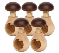 High-Quality Hand-Turned Wooden Nutcracker - Superb Craftsmanship, Pilz Braun, 5 items