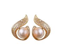High Quality Lightweight Pearl Earrings for Women - Famous on the Internet for their Elegant Stud Earrings Antique Silver, 1, Metal