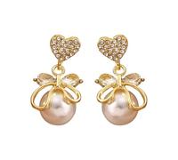 High Quality Lightweight Pearl Earrings for Women - Famous on the Internet for Their Elegant Stud Earrings Wedding Silver, 1, Metal