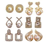 High Quality Lightweight Pearl Earrings for Women - Famous on the Internet for Their Elegant Stud Earrings Wedding Silver, 1, Metal
