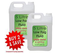 HIGH QUALITY LOW FOG EFFECT FLUID 2 x 5 LITRES - PARTY DJ WEDDING