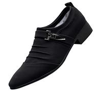 High-quality men's casual shoes, comfortable everyday shoes, fashionable lace-up shoes for official occasions, business performances, black, 10 UK