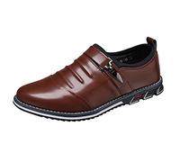 High-quality men's leather shoes for elegant occasions with breathable design, optimal modern man, brown, 7 UK