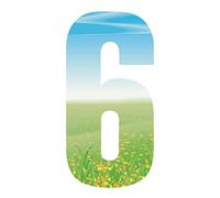 High Quality Modern Trendy Wheelie Bin Self Adhesive Number Stickers For Doors Shops Office Cafe Hotels Dustbin [ Number 6 ]