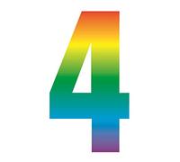 High Quality Modern Trendy Wheelie Bin Self Adhesive Number Stickers For Doors Shops Office Cafe Hotels Dustbin [ Number 4 ]