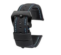 High Quality Nylon Texture Leather Watch Strap Compatible With Panerai PAM01661 441 799 616 Marina Men Watchband 22mm 24mm 26mm Black Blue(Black blue-black,22mm)