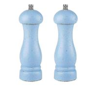 High quality oak wood salt and pepper mill (light blue) with adjustable coarseness and refillable