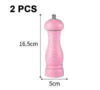 High quality oak wood salt and pepper mill (pink, Nordic green), adjustable coarseness and refillable