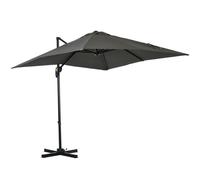 High-Quality Outsunny Cantilever Parasol w/ 360 Rotation & Hand Crank - Grey