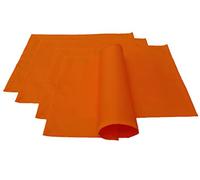 High-quality place mats, set of 4, made from 100% cotton, concept, colour and size selectable (place mat set of 4, 46 x 36 cm, orange)