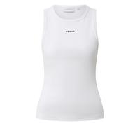 High-Quality Ribbed Cotton Vest with Embroidered Logo for Women COMMA Blanc 44
