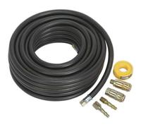 High-Quality Rubber Alloy Air Hose Kit - 15M With Adaptors And Tape For Efficient Air Supply