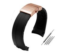 High Quality Silicone Rubber Watchband Compatible With Mido M026 Watch Strap .430/M026.629 Ocean Star Waterproof Sport Wrist strap 22mm(Black Rose Gold)