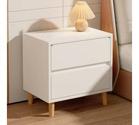 High-quality Solid Wood Nightstand, Sturdy Construction, Easy to Clean, Perfect for the Bedroom, Living Room, or Home Office(White,36cm/14.2in)