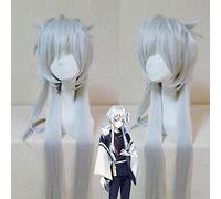 High Quality Touken Ranbu Online Kogitsunemaru Cosplay Wig Mid-length Silver Synthetic Hair Unisex Anime Costume Wigs