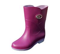 High Quality Women's Rain Boots Waterproof Wellington Boots for Everyday Leisure Comfortable Shoes for Wet Ideal for Gardening Outdoor Activities Fashionable Rain Boots, purple, 6 UK