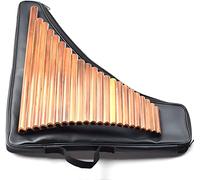 High-Quality Wooden Bamboo Pan Flute, 22 Pipes Professionally Played Panpipe, with Leather Bag,key C