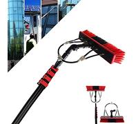 High Reach 20ft Telescopic Water Fed Window Cleaning Pole Kit for Solar Panels & Conservatories - Brush & Squeegee Hose-Fed Equipment for Efficient Cleaning