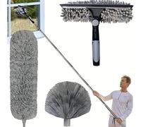 High Reach Roof Cleaning Pole - 6m Dusting Kit with 4.25m Extension | Microfiber Ceiling Duster & Cobweb Remover Tool for High Ceilings, Home & Office Use
