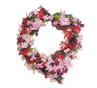 High Realisms Artificial Tulips Wreath for Valentines ' s Day Decors with Quick Hanging Feature Suitable for Door and Wall Resistant Materials Rattan Rings