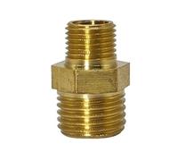 High Reliability Hex Threaded Pipe Coupling for Irrigation Systems - Brass Metal Adapter, 1pc(1/4x3/8in)