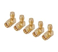 High Reliability SMA Male To Female Adapter Right Angle Connector for RF Connection, Wide Application 5 Pcs/set for Digital Communication System