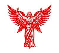 high Resolution Angel Silhouette Art Wall Decals 42x42.1cm Removable Without Leaving Glue Red