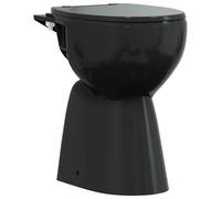 Vidaxl Rimless Toilet 7 Cm Extra Height Soft Close Ceramic Black Without Flush Tank