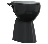 Vidaxl Rimless Toilet 7 Cm Extra Height Soft Close Ceramic Black Without Flush Tank