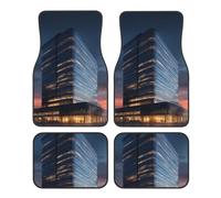 High-rise Building At Dusk Car Foot Mat Four-Piece Set Durable Colorfast Smooth Comfort for Most Cars and Trucks