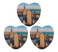 High Rise Buildings Skyscrapers Car Air Freshener, 3 Pcs Love form Hanging Air Freshener Cards, Long Lasting Fragrance Scented Cards for Car, Home, Office Black-style
