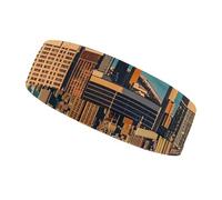 High Rise Buildings Skyscrapers Headbands for Women & Men Sports Headband, Fits All Head Sizes, Ultra Absorbent & Non-Slip Sweatband for Running, Yoga, Gym