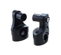 High Rise Handlebars Motorcycle 22mm 28mm Bar Clamps Raised Handlebar Handle Risers Black Silver Mount Riser Clamp Dirt Motocross Accessories(Black)