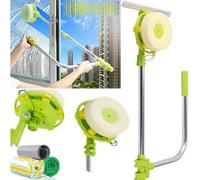 High-Rise Window Cleaner Telescopic Window Squeegee Cleaning Kit With Rotating Head, Glass Dust Extendable Cleaning Cleaner