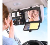 High Road Car Sun Visor Organizer with Hidden Insurance and Registration Pocket, Unbreakable Mirror and Molle Storage Panel for Sunglasses and Driving Essentials