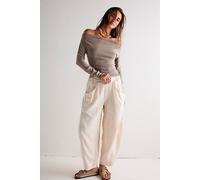 High Road Pull-On Barrel Trousers at Free People in Birch, Size: Large - female