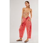 High Road Pull-On Barrel Trousers at Free People in Mandarin Red, Size: Large - female
