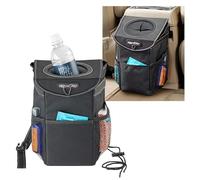 High Road StashAway Car Trash Rubbish Bin with Lid and Storage Pockets