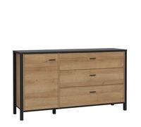 Indoor Furniture Group High Rock Chest Of Drawers In Matt Black/Riviera Oak, Black