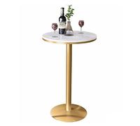 High Round Marble Top Bar Table with Metal Legs - Easy to Clean, Sturdy Frame, Perfect for Home, Café, Pub, Modern Bar Counter Furniture