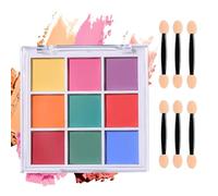[High-Saturation 9-Color Square Nail Art Palette with 6 Dual-Ended Sponge Brushes] - For Nail Artists and Enthusiasts, Perfect for Creative Painting, Party, Festival, and Personalised Designs
